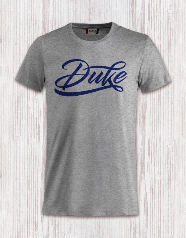 T-Shirt Logo Duke blu Floccato